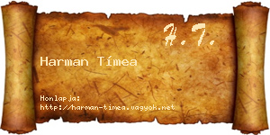 Harman Tímea névjegykártya